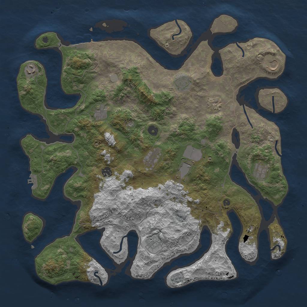 Rust Map: Procedural Map, Size: 4500, Seed: 3303778, 19 Monuments