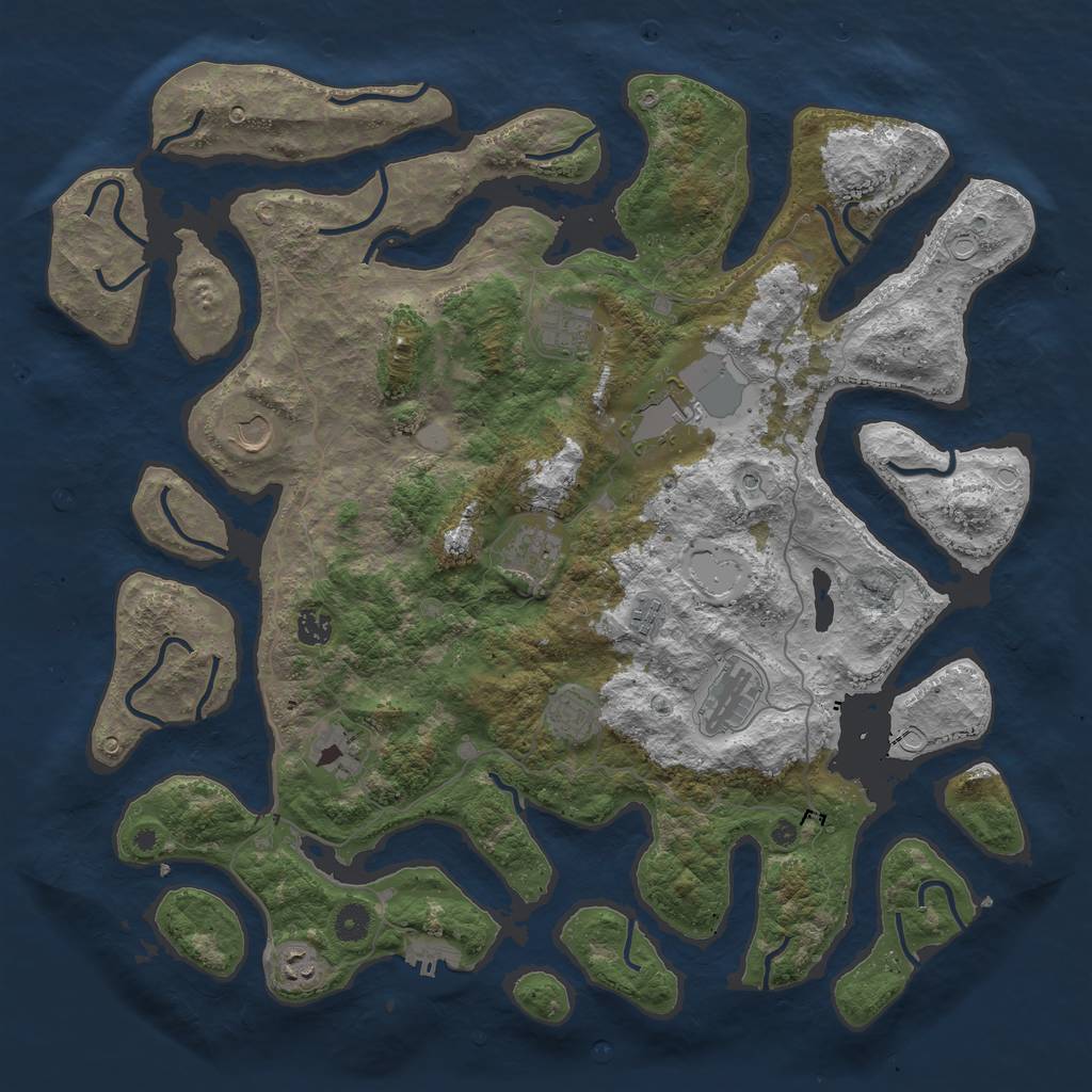 Rust Map: Procedural Map, Size: 4500, Seed: 9062345, 17 Monuments