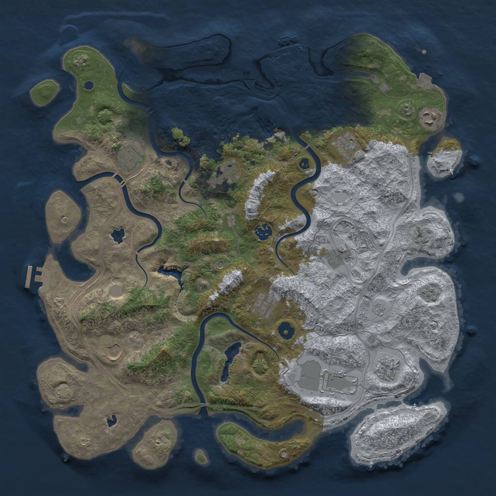Rust Map: Procedural Map, Size: 4500, Seed: 625661, 17 Monuments