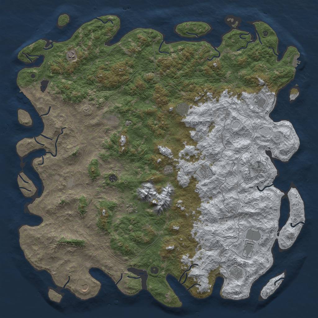 Rust Map: Procedural Map, Size: 6000, Seed: 172993963, 20 Monuments