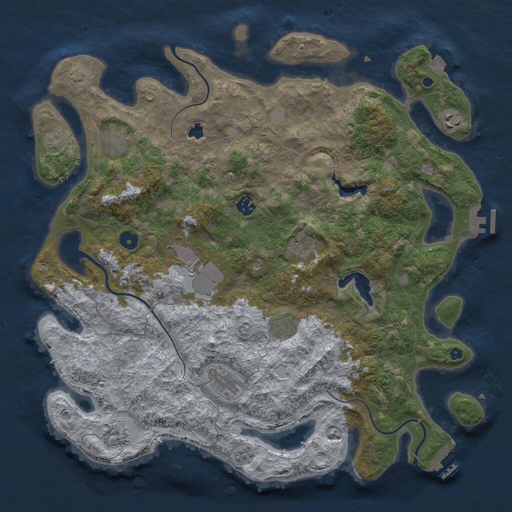 Rust Map: Procedural Map, Size: 4200, Seed: 765715, 15 Monuments