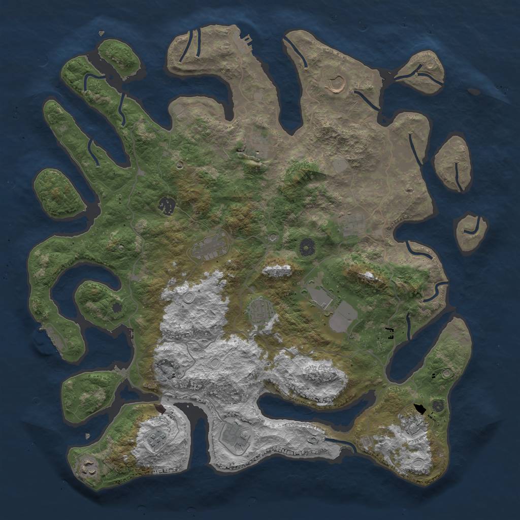 Rust Map: Procedural Map, Size: 4500, Seed: 396759, 19 Monuments