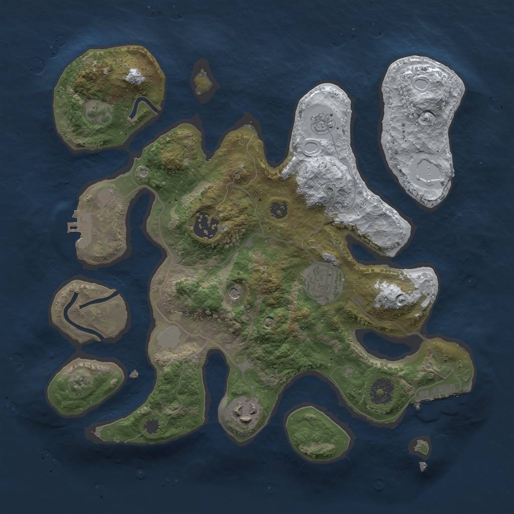Rust Map: Procedural Map, Size: 3000, Seed: 221, 12 Monuments