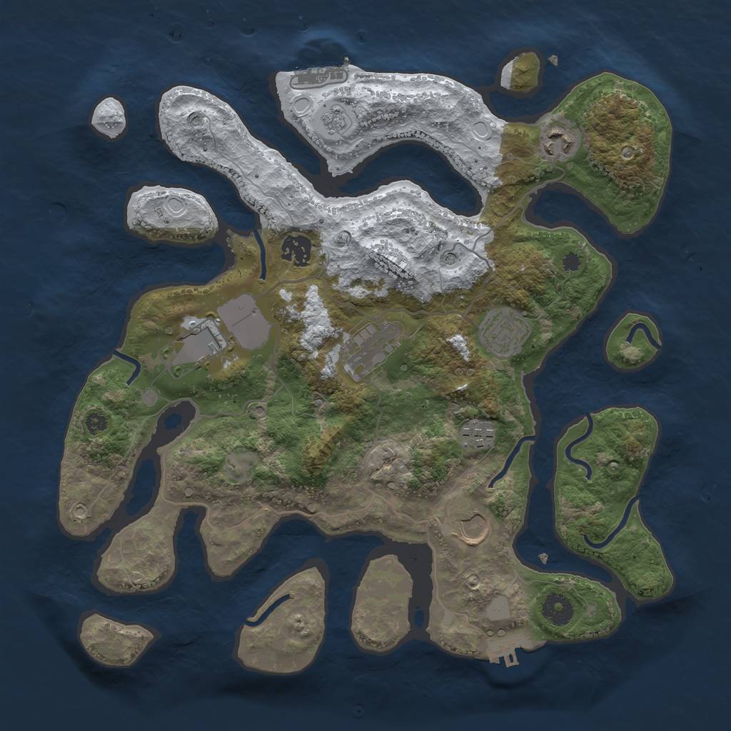 Rust Map: Procedural Map, Size: 3500, Seed: 1148058558, 16 Monuments