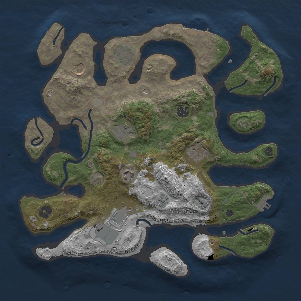 Rust Map: Procedural Map, Size: 3600, Seed: 1737069176, 16 Monuments