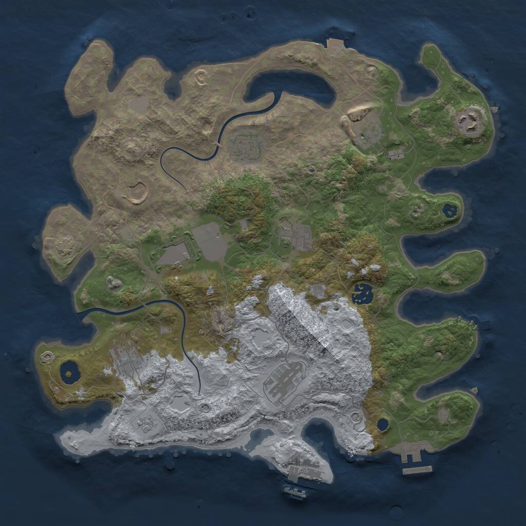 Rust Map: Procedural Map, Size: 3600, Seed: 1737069176, 15 Monuments