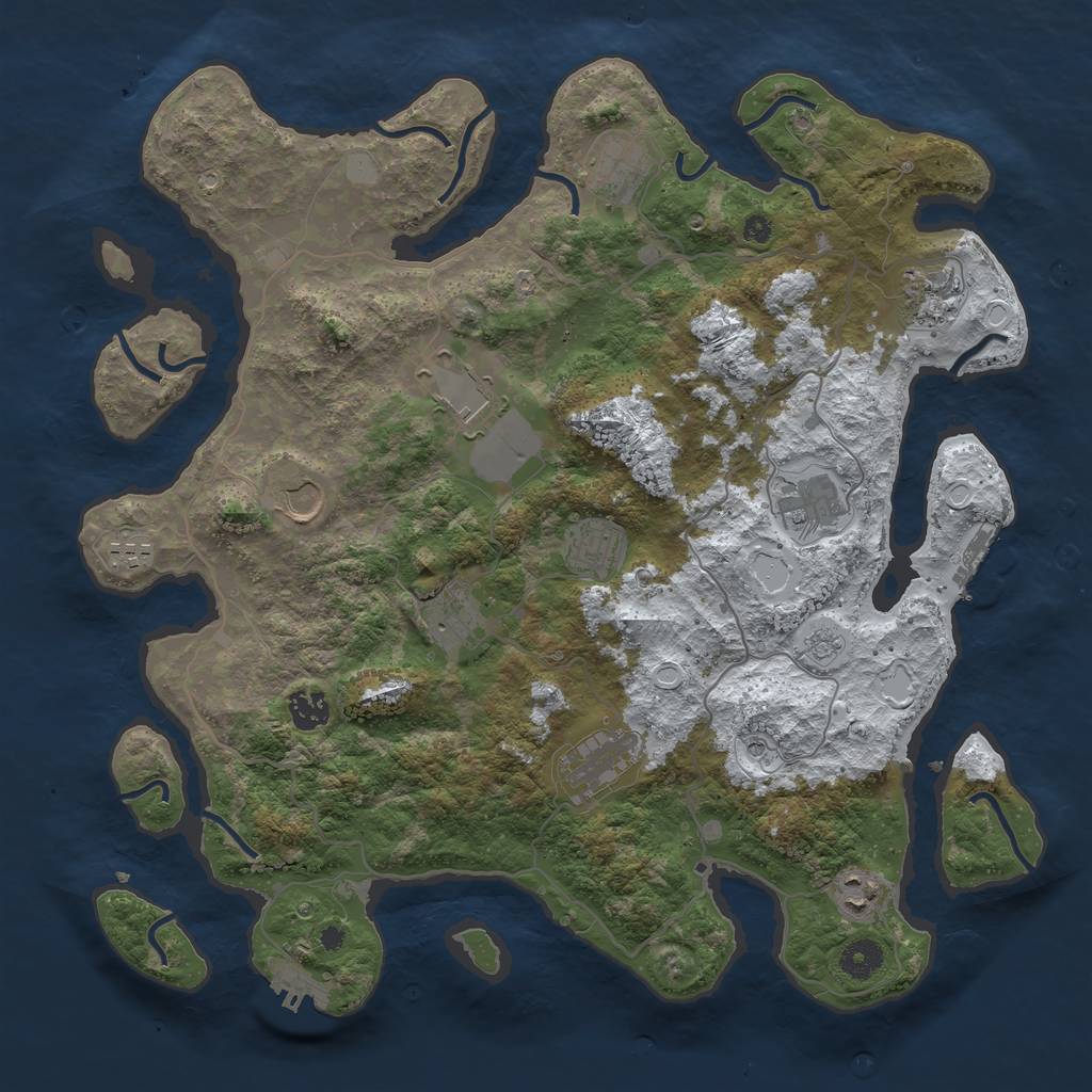 Rust Map: Procedural Map, Size: 4000, Seed: 575, 20 Monuments