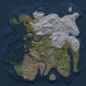 Thumbnail Rust Map: Procedural Map, Size: 3500, Seed: 987654, 13 Monuments