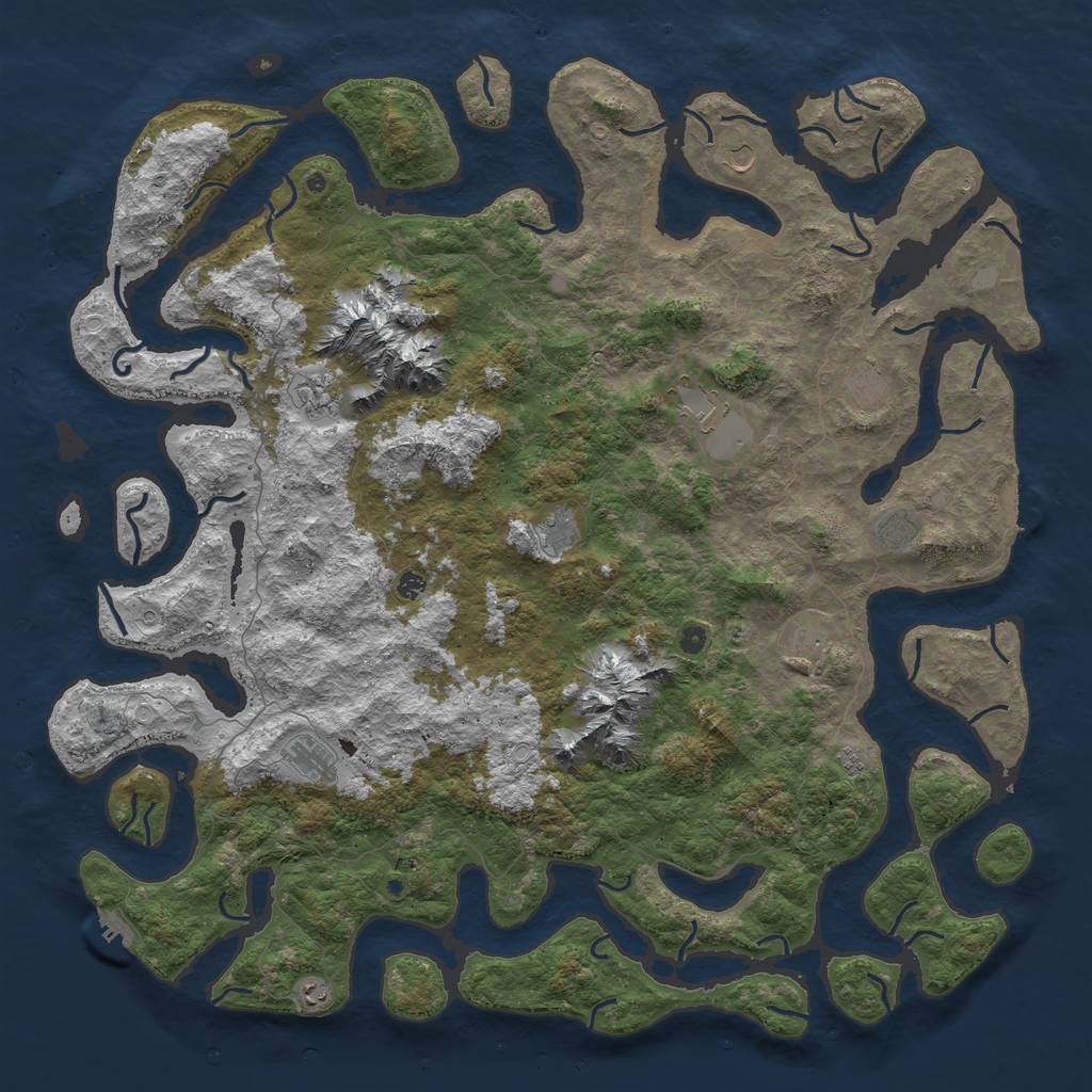 Rust Map: Procedural Map, Size: 6000, Seed: 165371845, 19 Monuments