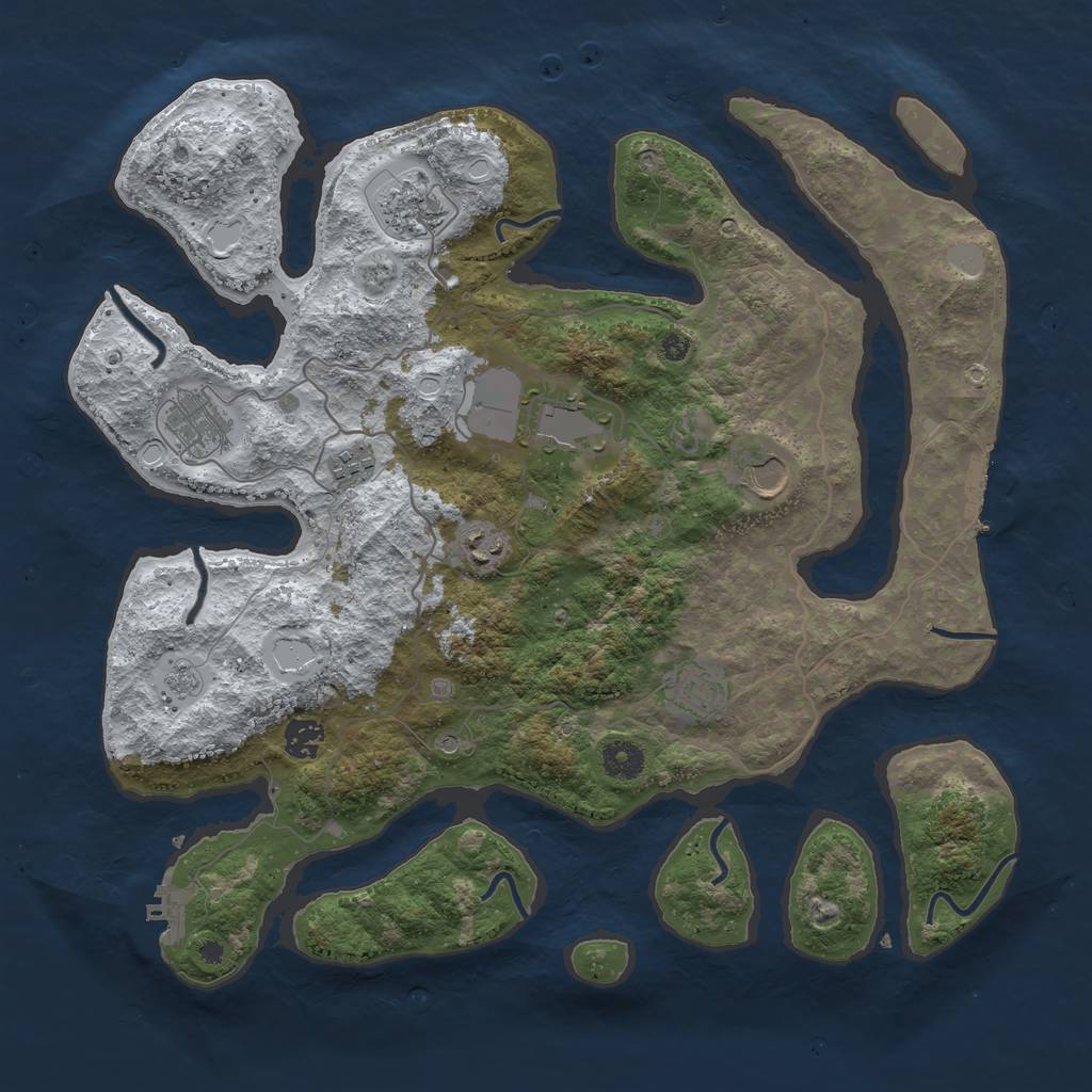 Rust Map: Procedural Map, Size: 4000, Seed: 2380, 17 Monuments