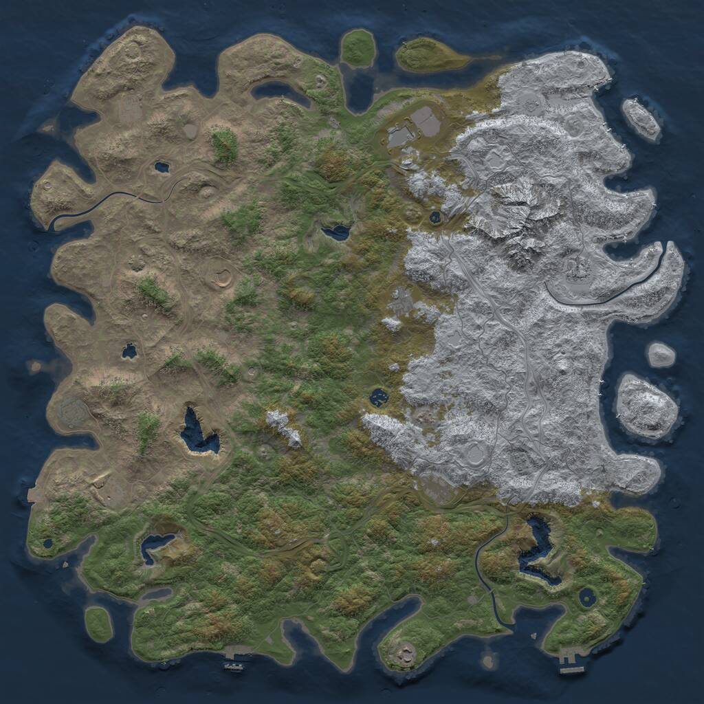 Rust Map: Procedural Map, Size: 6000, Seed: 304882911, 17 Monuments