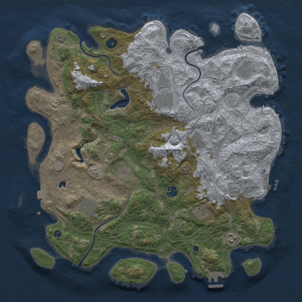 Rust Map: Procedural Map, Size: 4250, Seed: 523627697, 15 Monuments