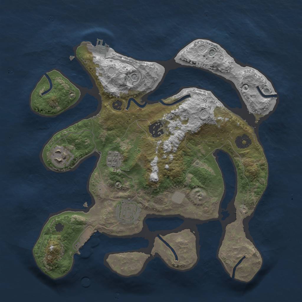 Rust Map: Procedural Map, Size: 3000, Seed: 280529199, 12 Monuments