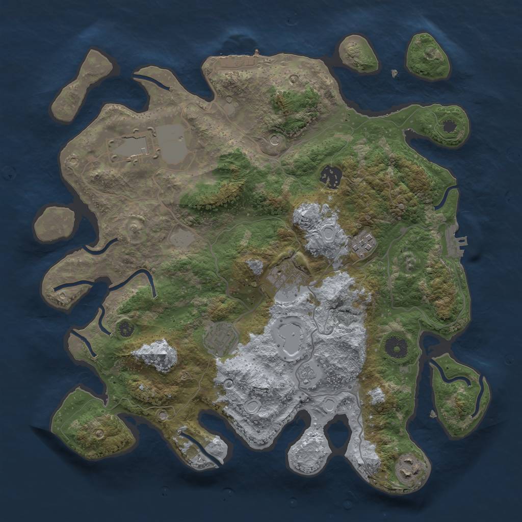 Rust Map: Procedural Map, Size: 3500, Seed: 12856, 15 Monuments
