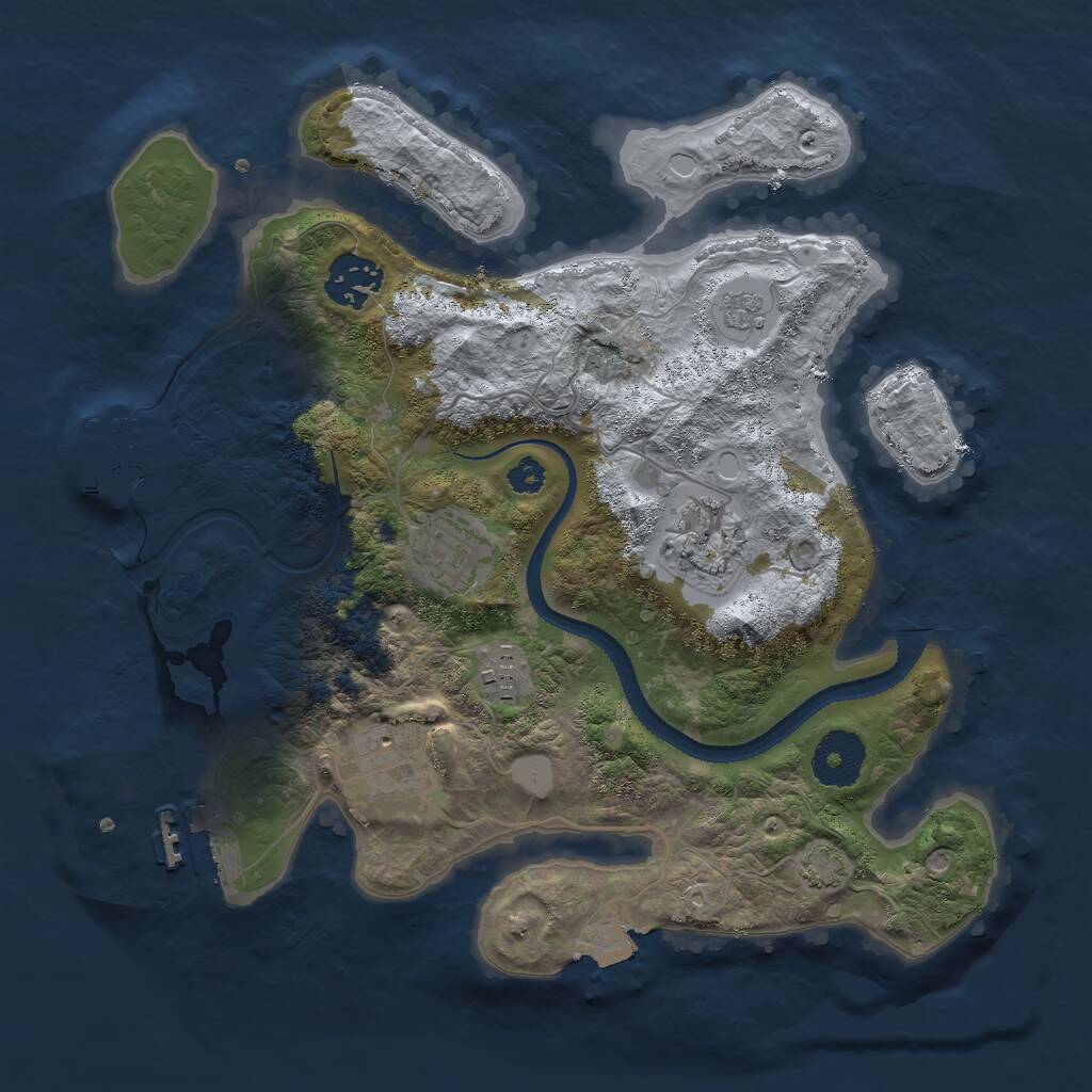 Rust Map: Procedural Map, Size: 3000, Seed: 1665, 10 Monuments