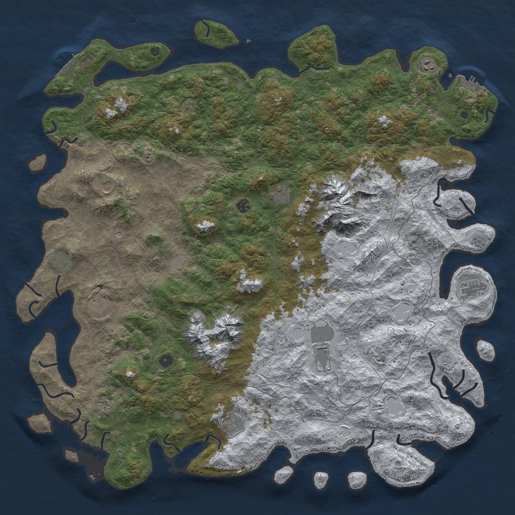 Rust Map: Procedural Map, Size: 6000, Seed: 30011999, 20 Monuments