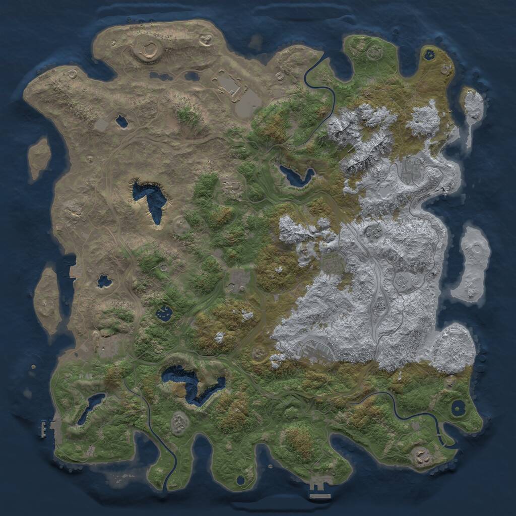 Rust Map: Procedural Map, Size: 5000, Seed: 108315304, 17 Monuments