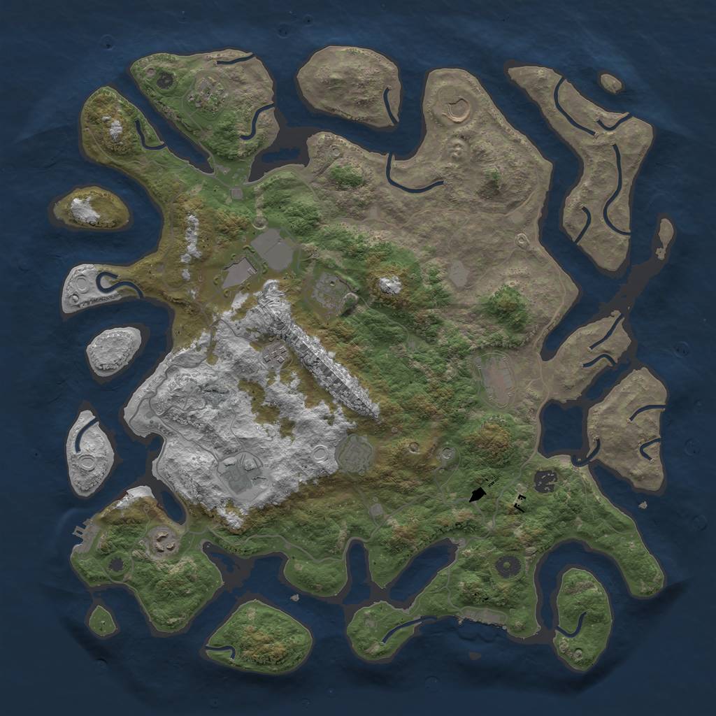 Rust Map: Procedural Map, Size: 4500, Seed: 1787394760, 18 Monuments