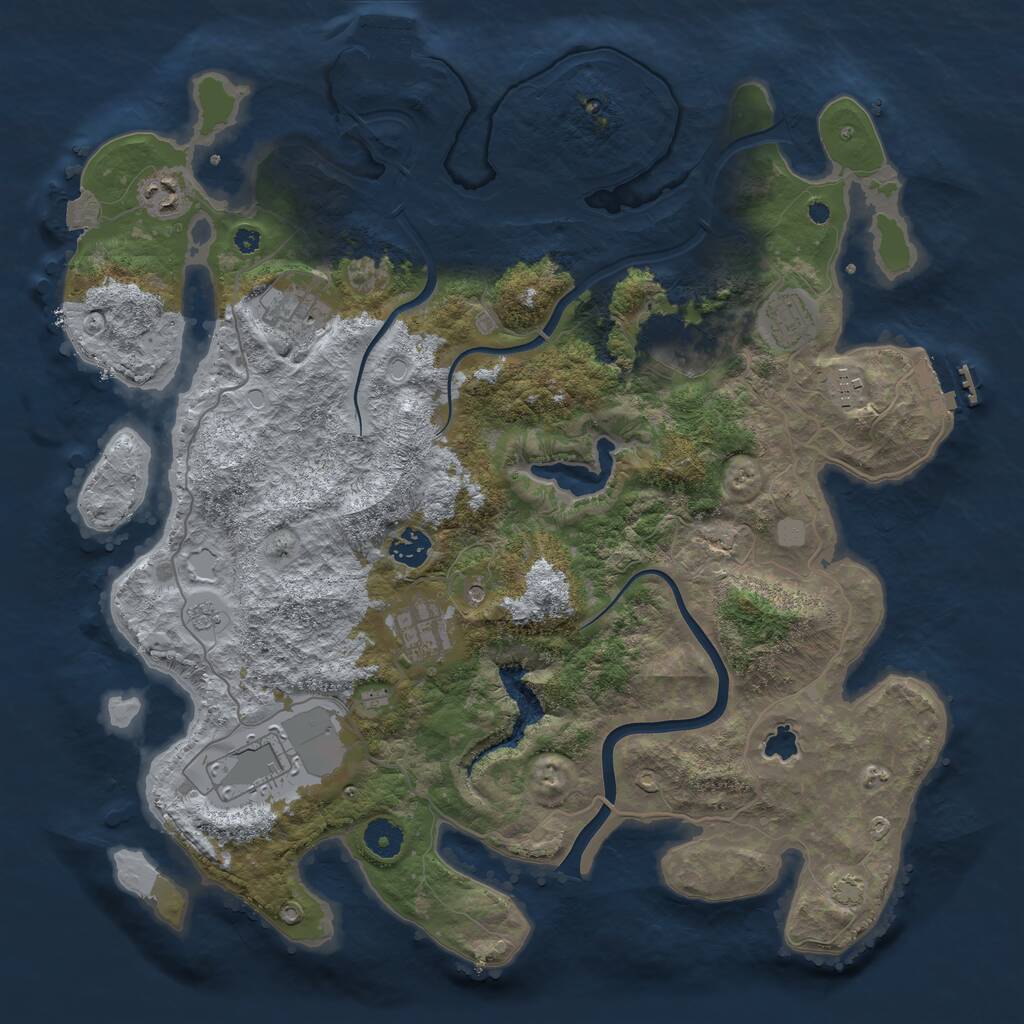 Rust Map: Procedural Map, Size: 4000, Seed: 1107402, 14 Monuments