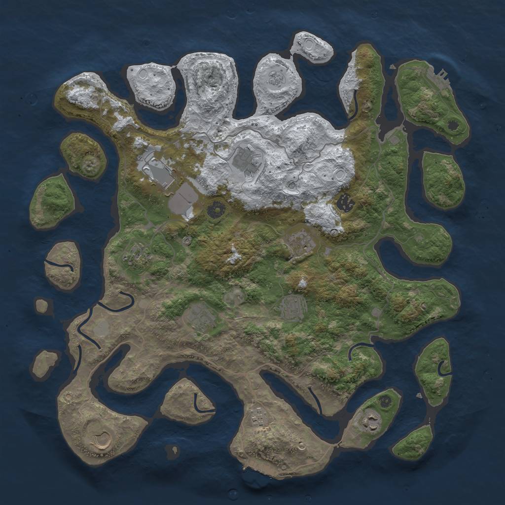 Rust Map: Procedural Map, Size: 4250, Seed: 74363374, 19 Monuments