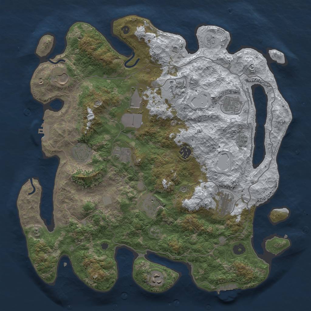Rust Map: Procedural Map, Size: 4000, Seed: 217, 20 Monuments