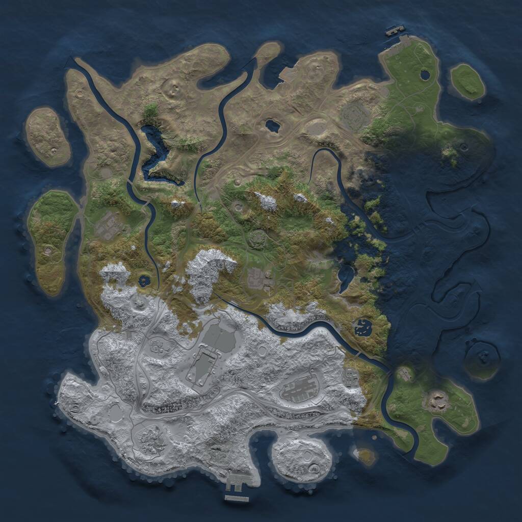 Rust Map: Procedural Map, Size: 4400, Seed: 6738, 15 Monuments