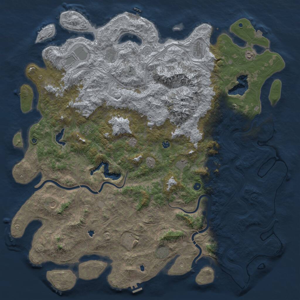 Rust Map: Procedural Map, Size: 6000, Seed: 42524532, 17 Monuments