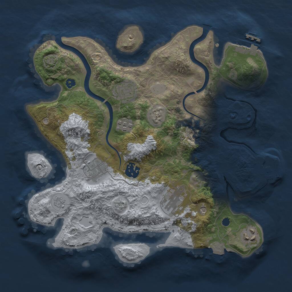 Rust Map: Procedural Map, Size: 3000, Seed: 648535999, 12 Monuments
