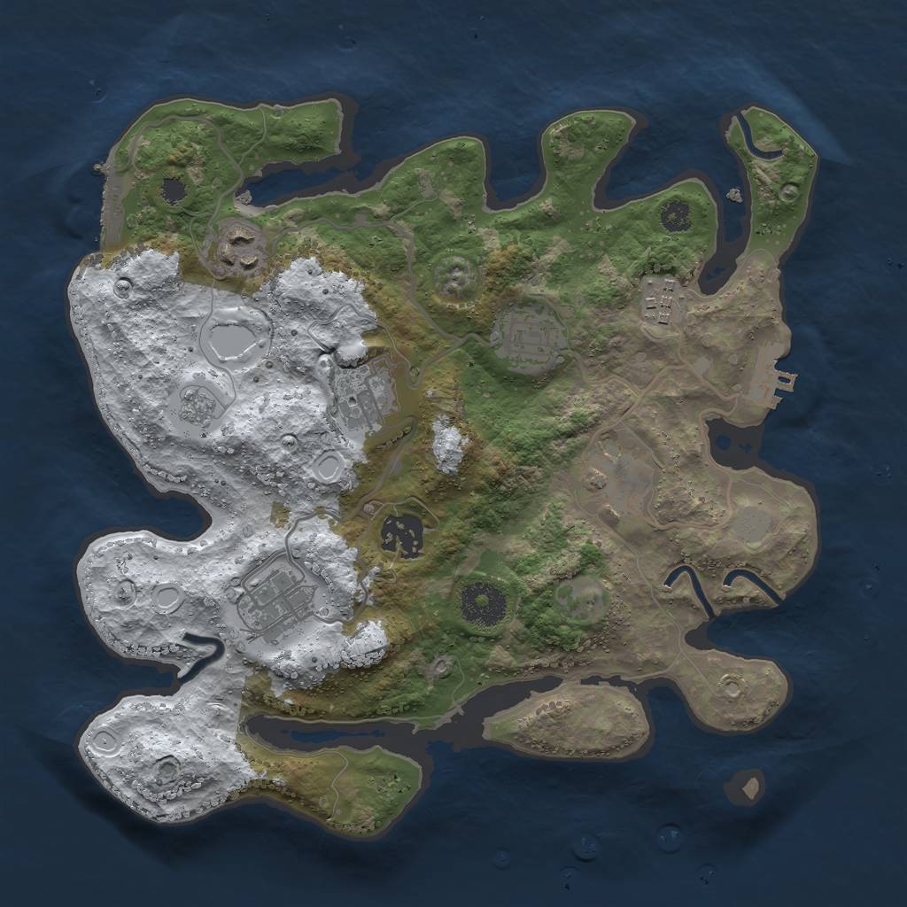 Rust Map: Procedural Map, Size: 3000, Seed: 314124, 15 Monuments