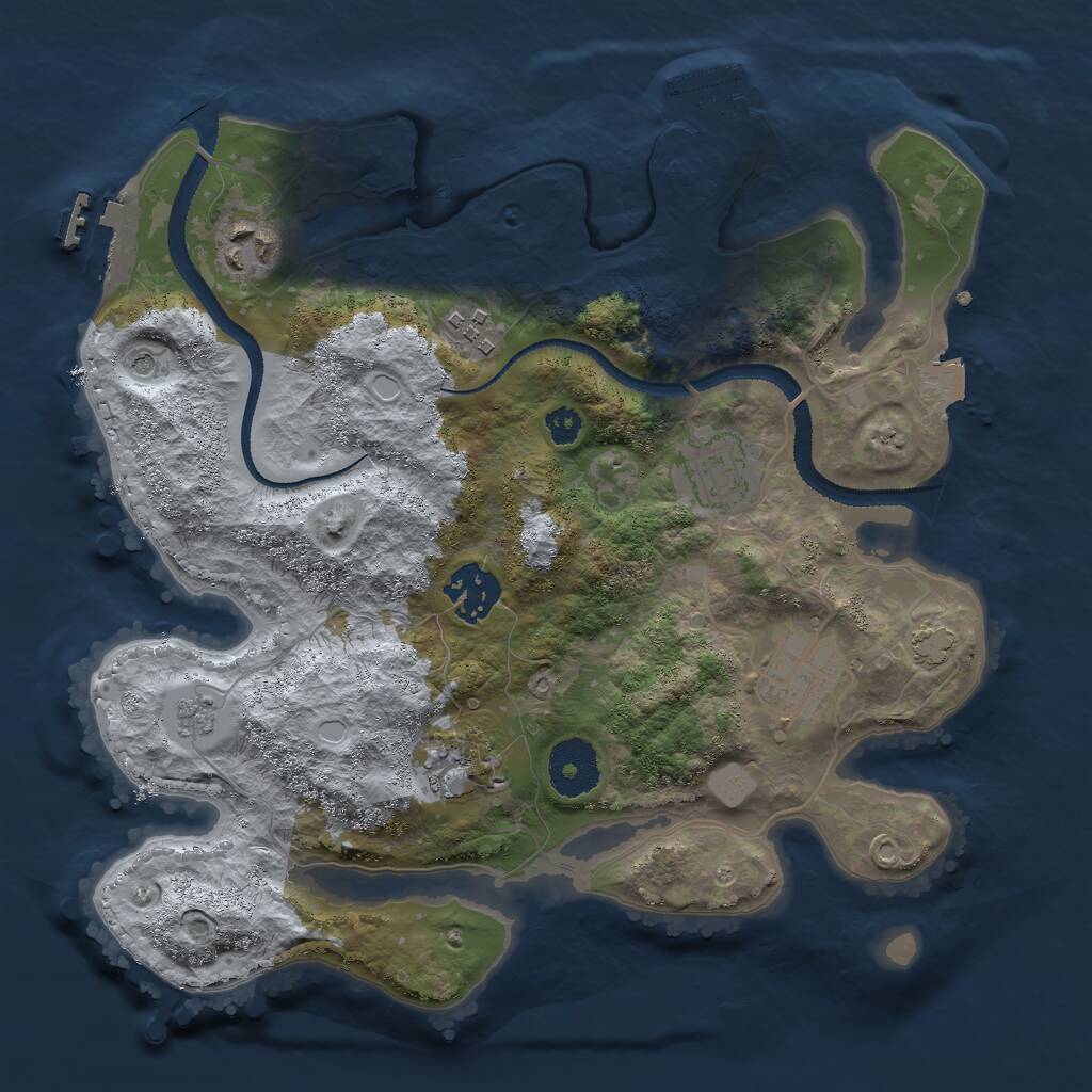 Rust Map: Procedural Map, Size: 3000, Seed: 314124, 12 Monuments