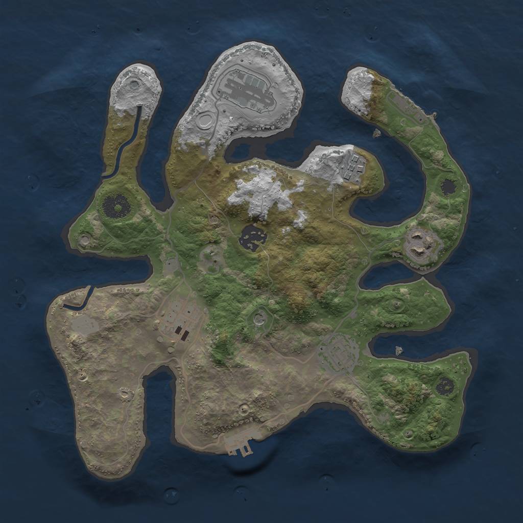 Rust Map: Procedural Map, Size: 3000, Seed: 1952674071, 14 Monuments