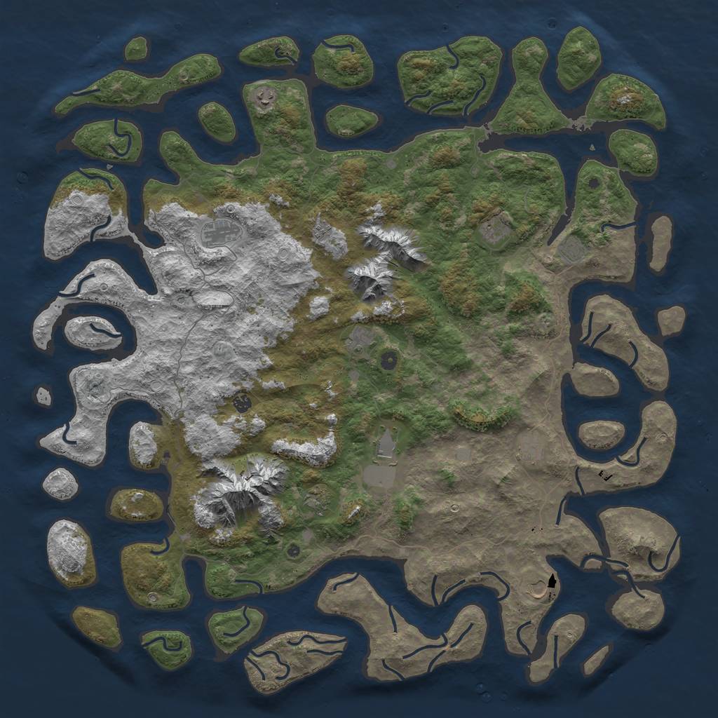Rust Map: Procedural Map, Size: 6000, Seed: 3451327, 17 Monuments