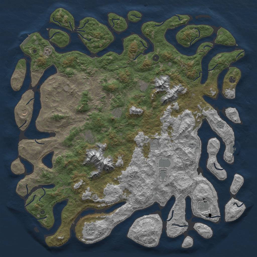 Rust Map: Procedural Map, Size: 6000, Seed: 4209, 19 Monuments