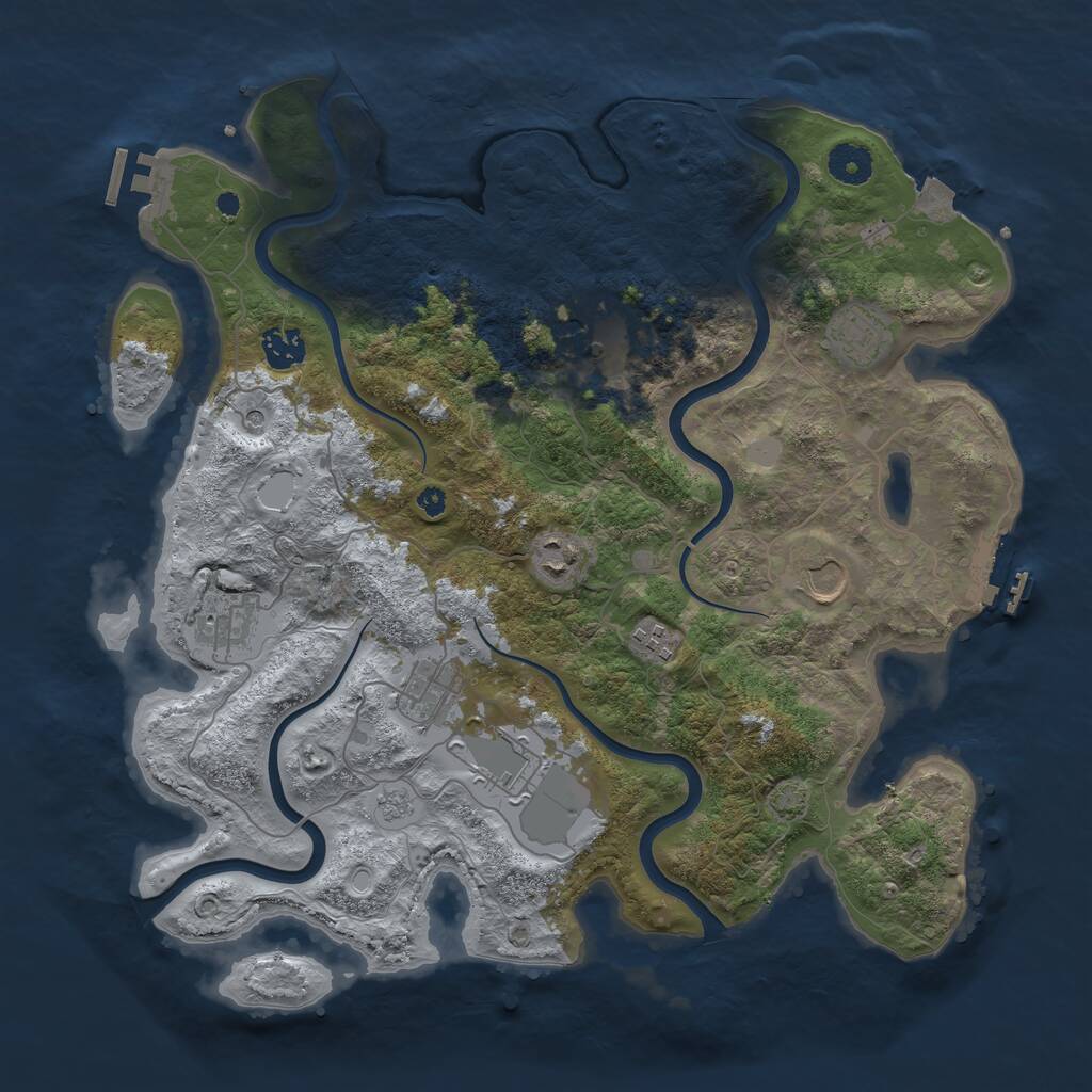 Rust Map: Procedural Map, Size: 3800, Seed: 522582587, 15 Monuments