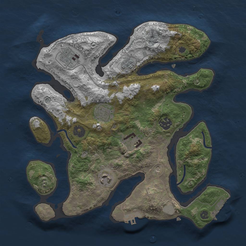 Rust Map: Procedural Map, Size: 3000, Seed: 323, 14 Monuments