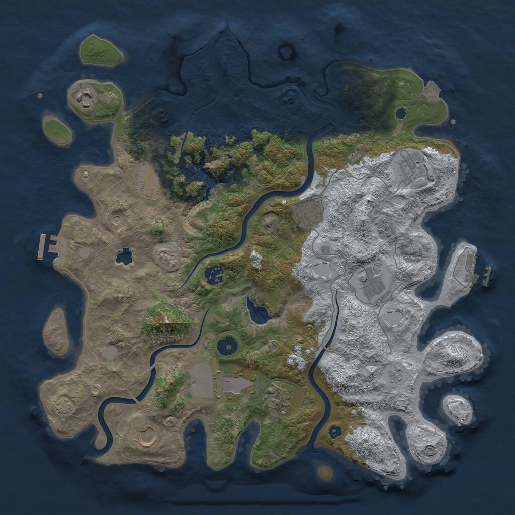 Rust Map: Procedural Map, Size: 4000, Seed: 79421082, 16 Monuments