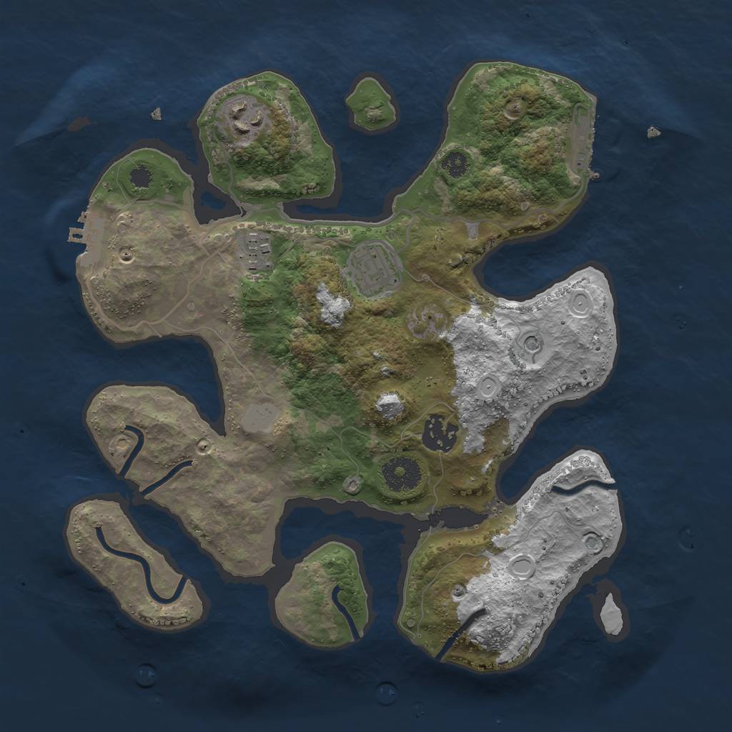 Rust Map: Procedural Map, Size: 3000, Seed: 1515711034, 12 Monuments