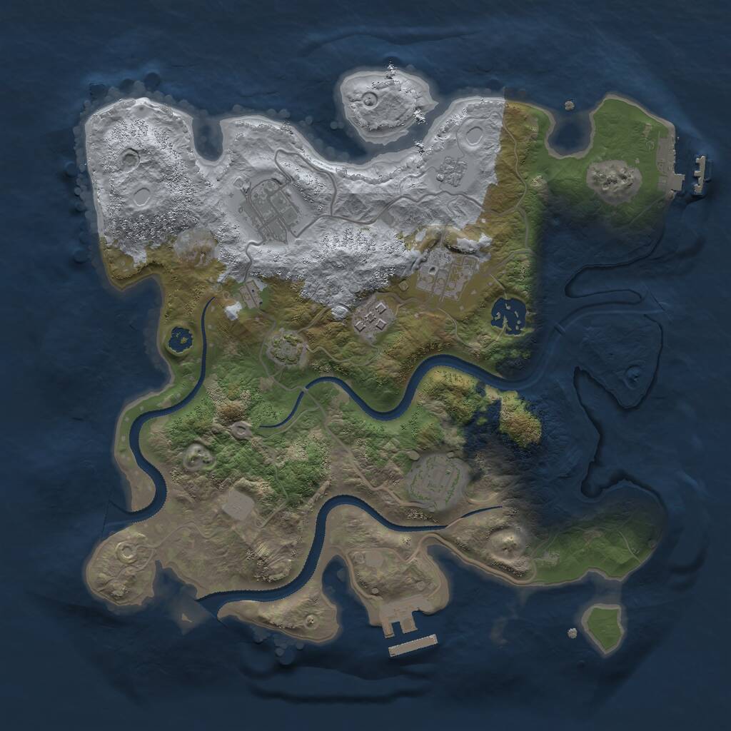 Rust Map: Procedural Map, Size: 3000, Seed: 1491254978, 10 Monuments