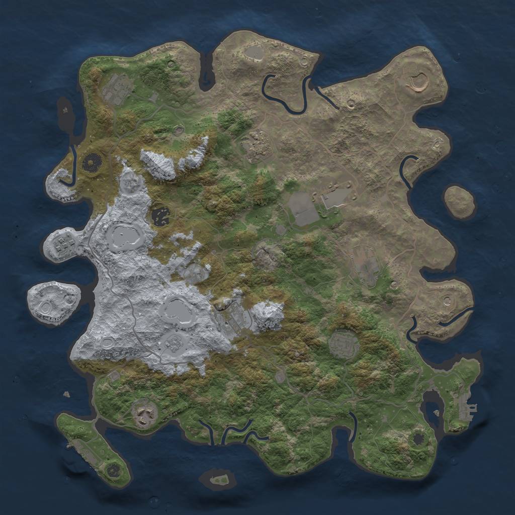 Rust Map: Procedural Map, Size: 4000, Seed: 5837439, 17 Monuments