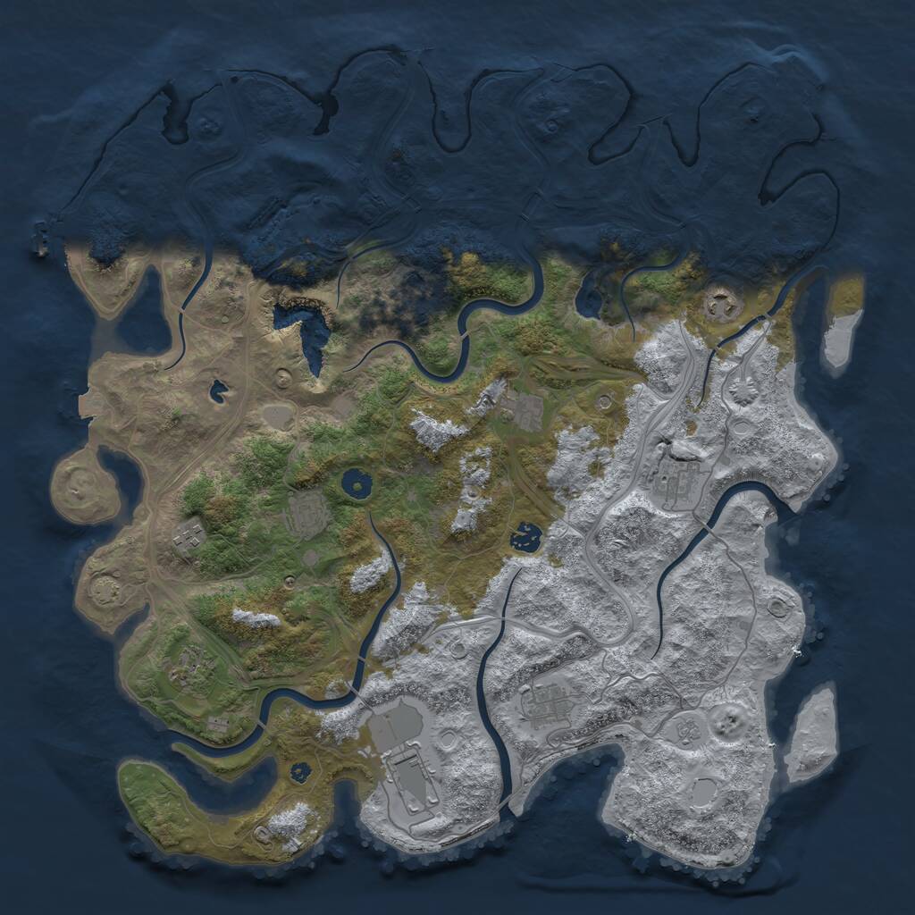 Rust Map: Procedural Map, Size: 4500, Seed: 4209, 15 Monuments