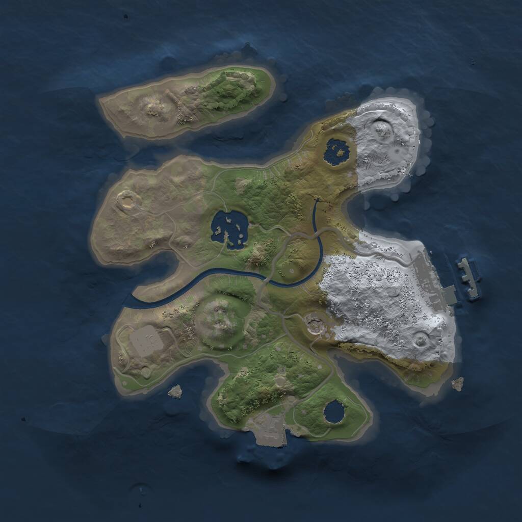 Rust Map: Procedural Map, Size: 2000, Seed: 988168564, 4 Monuments