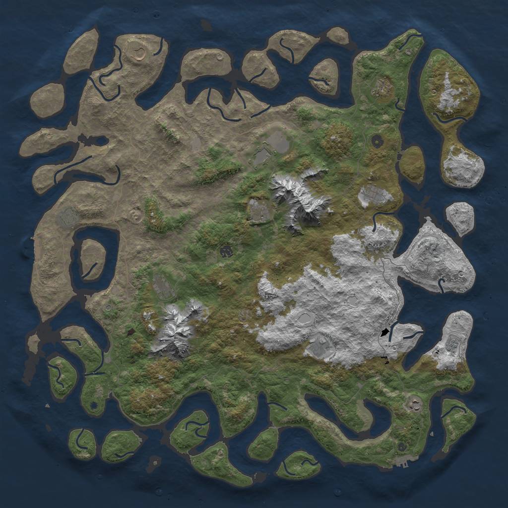 Rust Map: Procedural Map, Size: 6000, Seed: 481076315, 19 Monuments