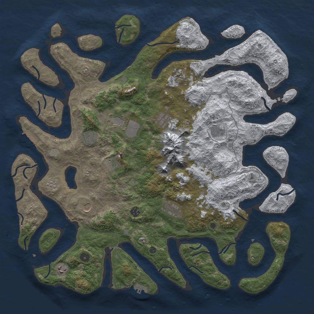 Rust Map: Procedural Map, Size: 5000, Seed: 187, 20 Monuments