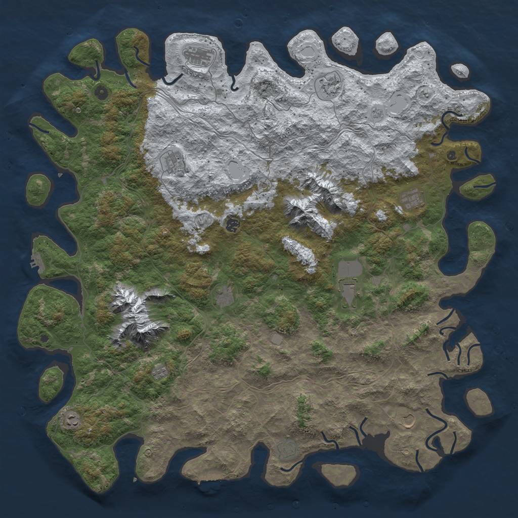 Rust Map: Procedural Map, Size: 5650, Seed: 1, 20 Monuments