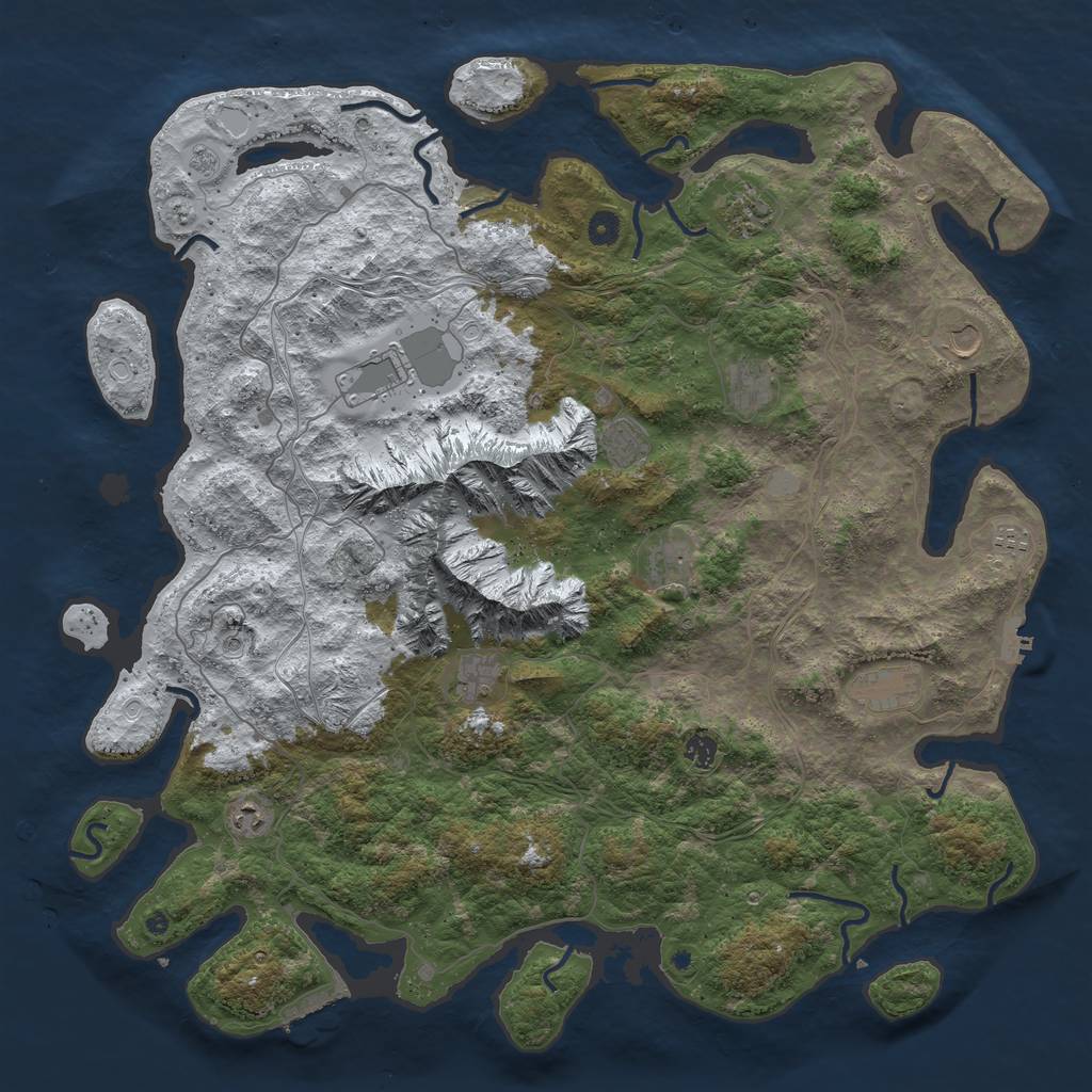 Rust Map: Procedural Map, Size: 5000, Seed: 7704893, 20 Monuments