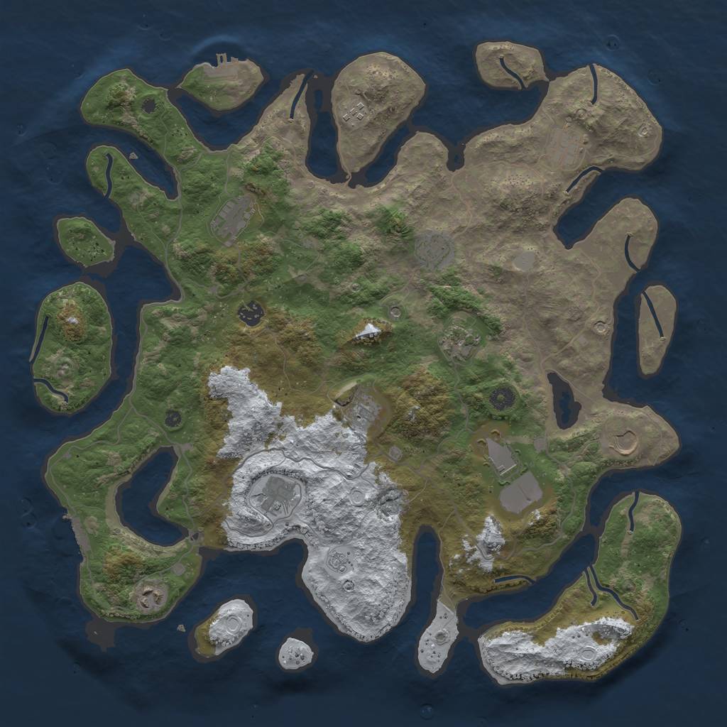 Rust Map: Procedural Map, Size: 4500, Seed: 829437991, 20 Monuments