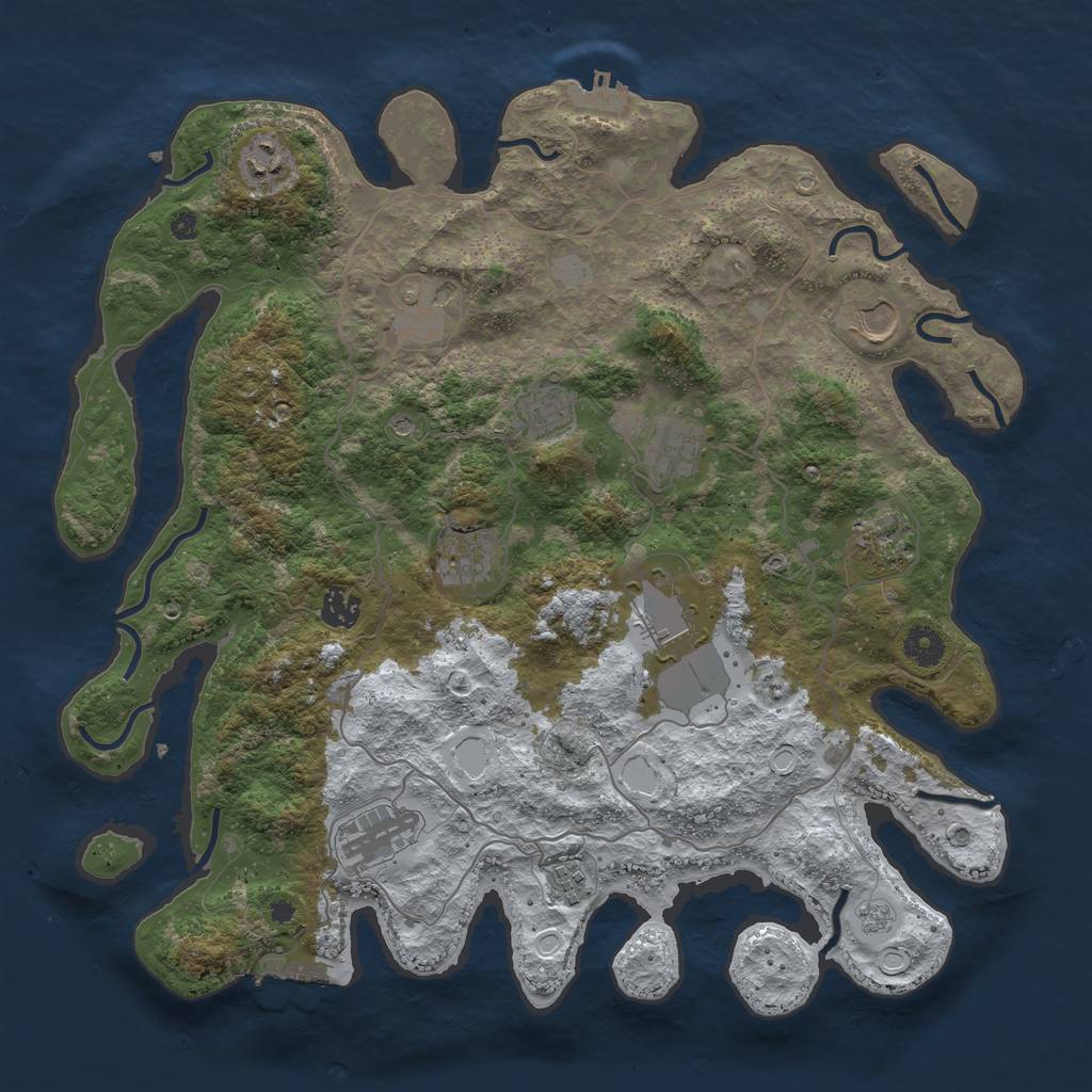 Rust Map: Procedural Map, Size: 4000, Seed: 5438796, 20 Monuments