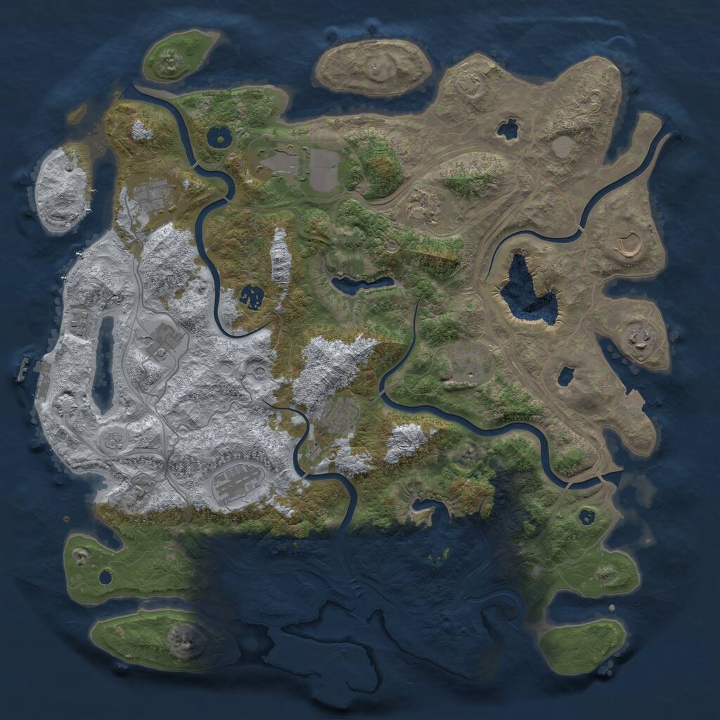 Rust Map: Procedural Map, Size: 4500, Seed: 979079, 17 Monuments