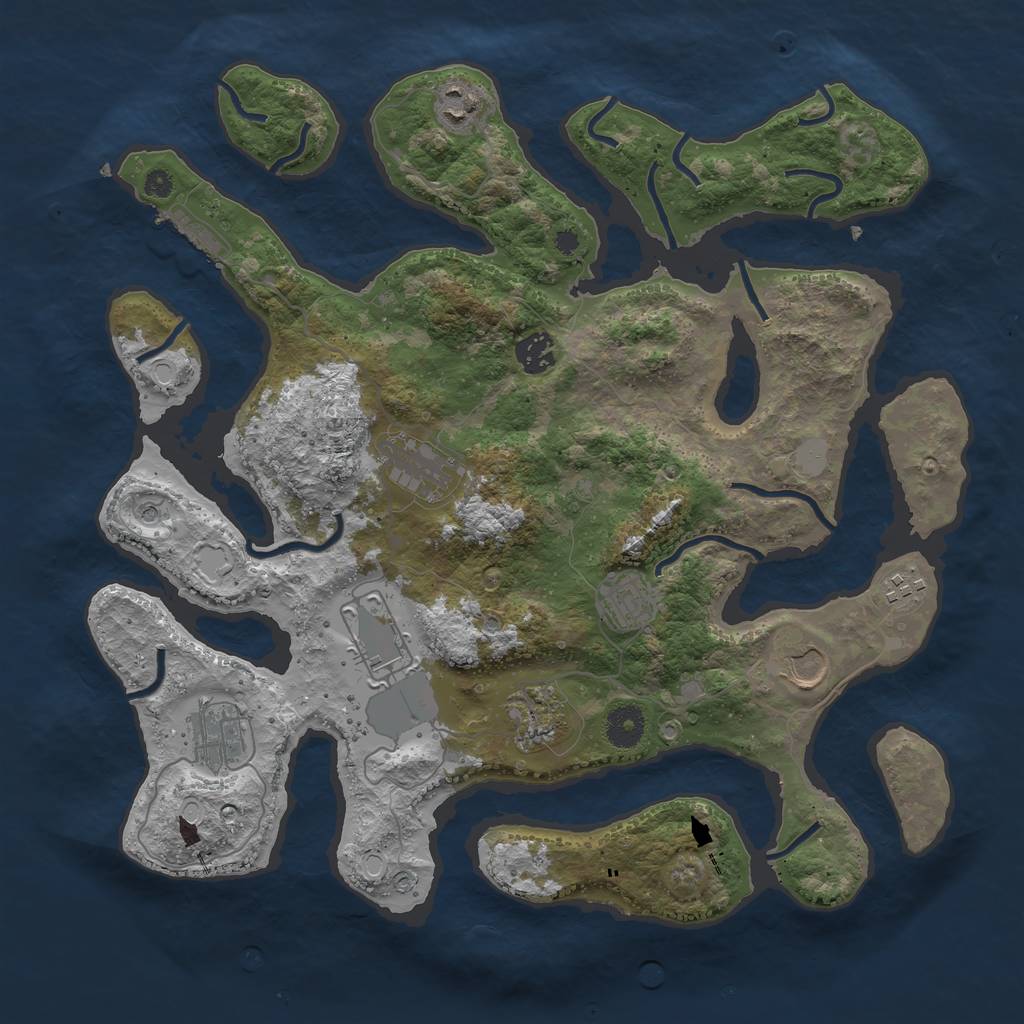 Rust Map: Procedural Map, Size: 3800, Seed: 1236483230, 16 Monuments