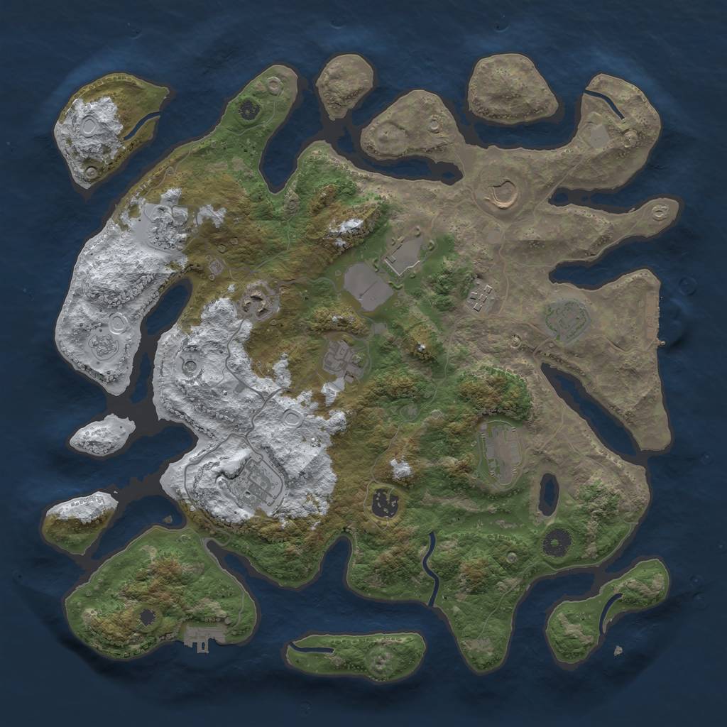 Rust Map: Procedural Map, Size: 3900, Seed: 209, 19 Monuments